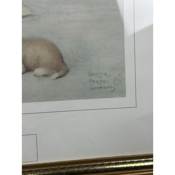 Vintage THE LULLABY By Bessie Pease Gutman Wood Frame Ivory Mat Art Print - Picture 7 of 10